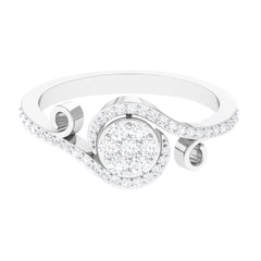 Designer Diamond Bypass Engagement Ring in Illusion Setting
