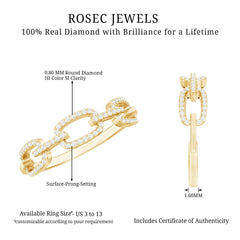 Certified Diamond Chain Link Ring in Prong Setting