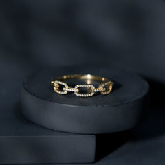 Certified Diamond Chain Link Ring in Prong Setting