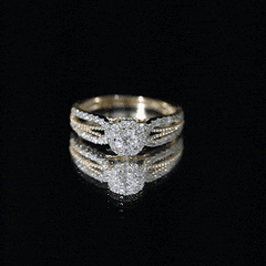 Real Diamond Designer Engagement Ring in Split Shank