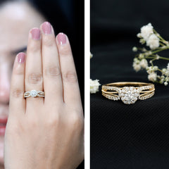 Real Diamond Designer Engagement Ring in Split Shank