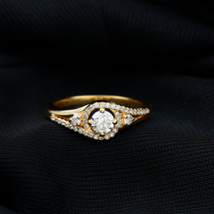 Certified Diamond Classic Engagement Ring in Split Shank