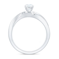 Zircon Solitaire Infinity Engagement Ring with Side Stones