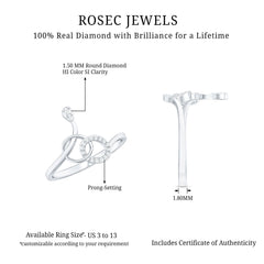 Natural Diamond Minimalist Promise Ring for Her