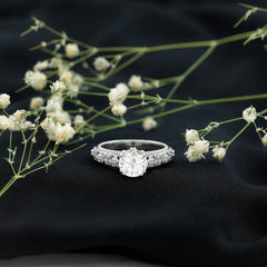 2 Carat Moissanite Double Prong Vintage Engagement Ring