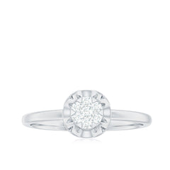Round Shape Diamond Ring in Illusion Setting