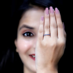 Certified Lab Grown Blue Sapphire Eternity Ring for Women