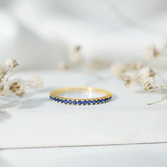 Certified Lab Grown Blue Sapphire Eternity Ring for Women