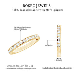 Bar Set Moissanite Half Eternity Band For Women