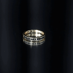 Princess Cut Black Onyx Half Eternity Band in Channel Setting