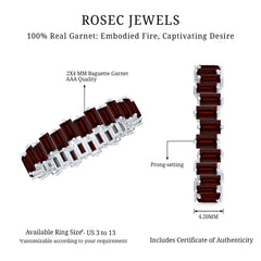 Real Garnet Baguette Eternity Ring with Certificate