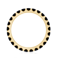 Certified Black Onyx Stackable Wedding Band for Women