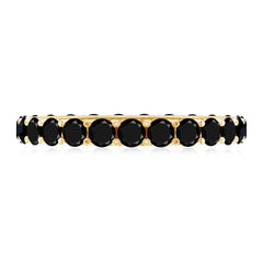 Certified Black Onyx Stackable Wedding Band for Women