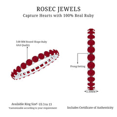 Natural Ruby Eternity Stackable Ring for Women