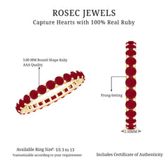 Natural Ruby Eternity Stackable Ring for Women