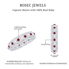 Natural Ruby Celtic Knot Wedding Band for Women