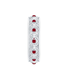 Natural Ruby Celtic Knot Wedding Band for Women