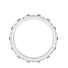 Natural Ruby Celtic Knot Wedding Band for Women