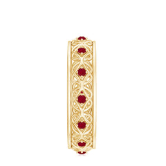 Natural Ruby Celtic Knot Wedding Band for Women