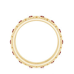 Natural Ruby Celtic Knot Wedding Band for Women