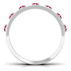 Vintage Inspired Ruby Half Eternity Anniversary Band Ring