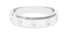Certified Natural Diamond Mens Wedding Band