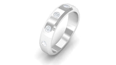 Certified Natural Diamond Mens Wedding Band