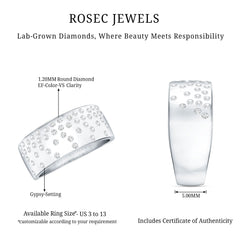 Lab Grown Diamond Wide Wedding Band With Certificate