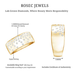 Lab Grown Diamond Wide Wedding Band With Certificate