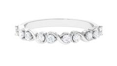 Natural Diamond Half Eternity Infinity Ring for Valentines