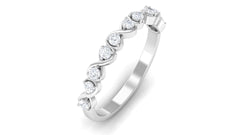 Natural Diamond Half Eternity Infinity Ring for Valentines