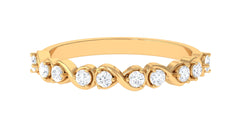 Natural Diamond Half Eternity Infinity Ring for Valentines
