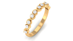 Natural Diamond Half Eternity Infinity Ring for Valentines