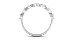 Certified Natural Diamond Half Eternity Ring with Infinity Knot