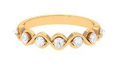 Certified Natural Diamond Half Eternity Ring with Infinity Knot