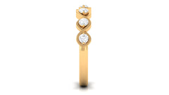 Certified Natural Diamond Half Eternity Ring with Infinity Knot