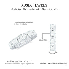 Round and Baguette Cut Moissanite Eternity Wedding Band