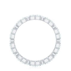 Round and Baguette Cut Moissanite Eternity Wedding Band