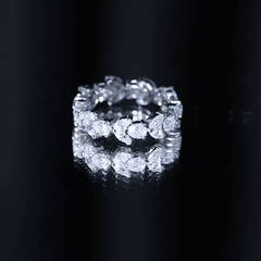 Certified Moissanite Leaf Eternity Band Ring for Women