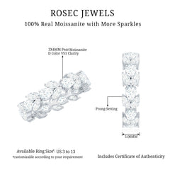 Certified Moissanite Leaf Eternity Band Ring for Women