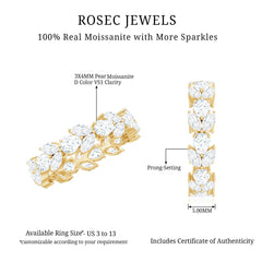 Certified Moissanite Leaf Eternity Band Ring for Women