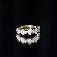 Marquise and Pear Cut Moissanite Half Eternity Band