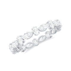 Oval and Marquise Cut Moissanite Stackable Eternity Ring