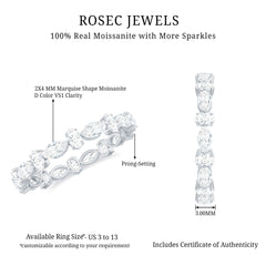 Oval and Marquise Cut Moissanite Stackable Eternity Ring