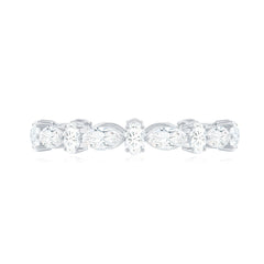 Oval and Marquise Cut Moissanite Stackable Eternity Ring