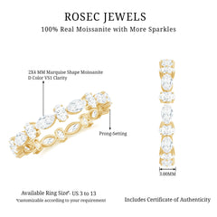Oval and Marquise Cut Moissanite Stackable Eternity Ring