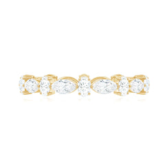 Oval and Marquise Cut Moissanite Stackable Eternity Ring