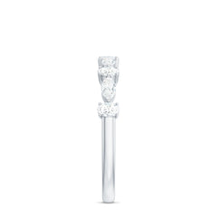 Marquise and Oval Shape Moissanite Half Eternity Ring