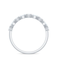 Marquise and Oval Shape Moissanite Half Eternity Ring