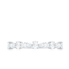 Marquise and Oval Shape Moissanite Half Eternity Ring